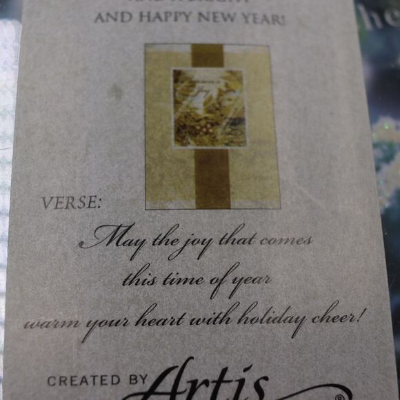 Artis Vintage  Christmas Cards 40 Premium Holiday Cards Blue Green Floral Foil - Picture 10 of 11